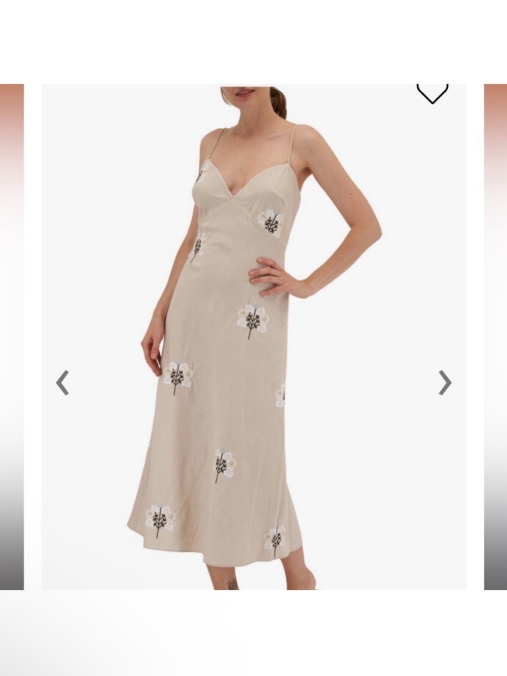Sachin and Babi Cara Embroidered Dress Natural Floral Size 14